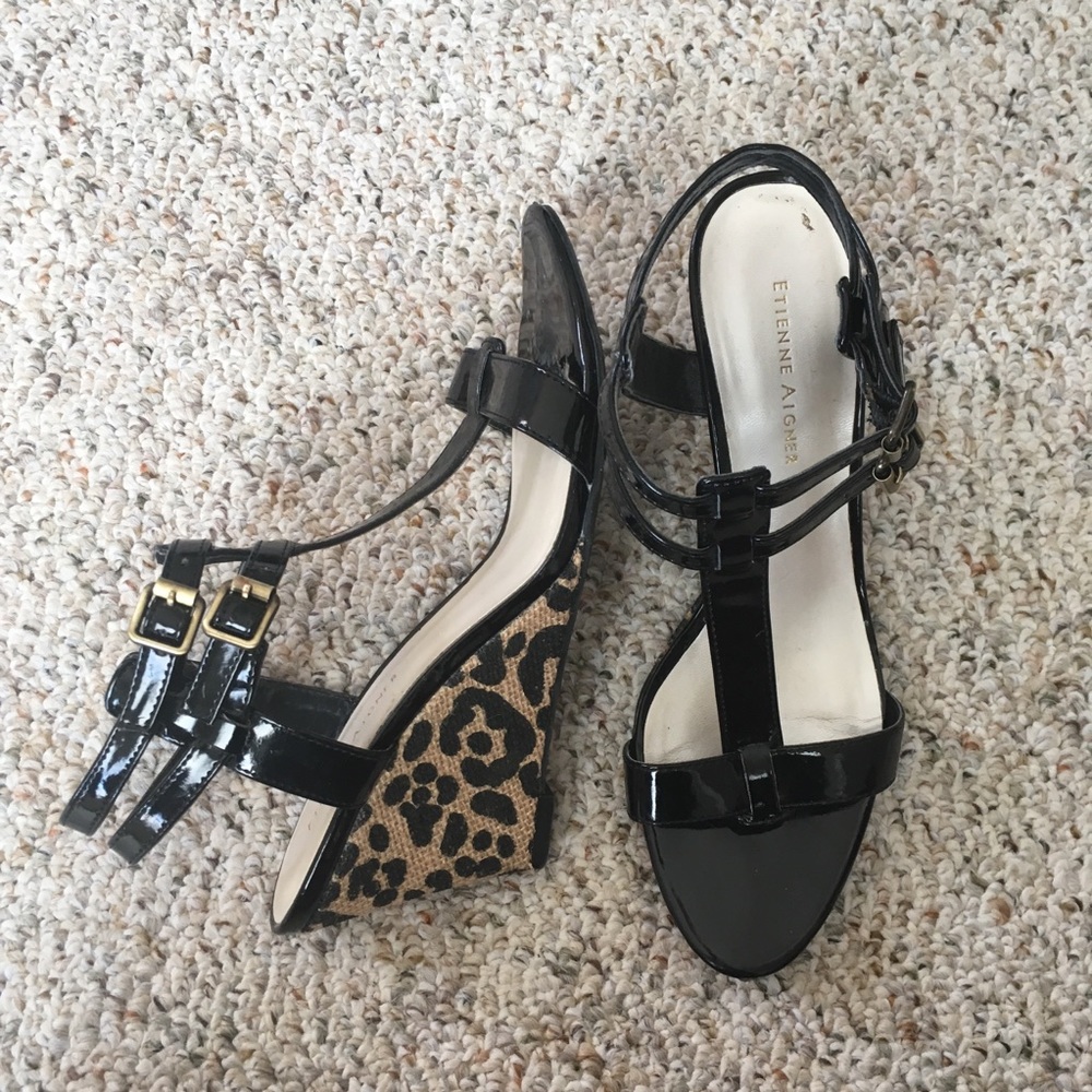 Etienne Aigner black Wedges